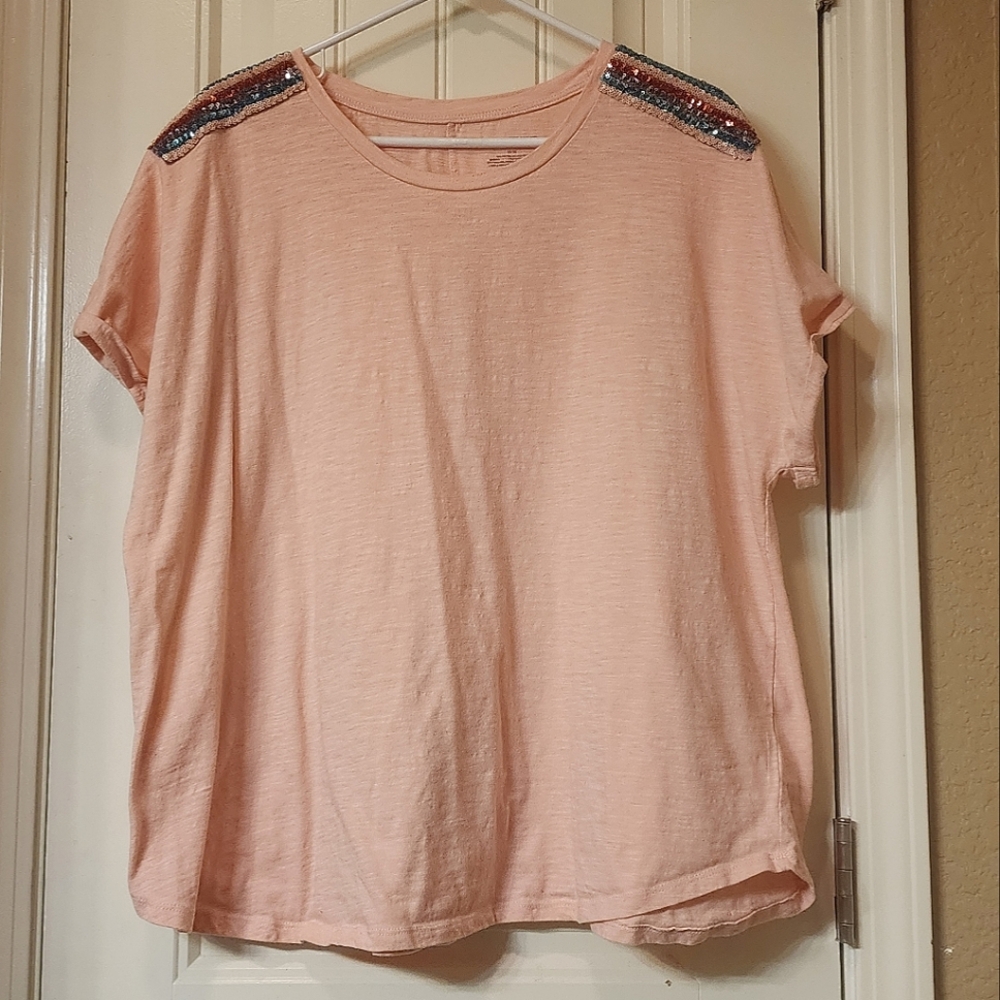 Lane Bryant cute sequin shoulder tee- size 22/24.